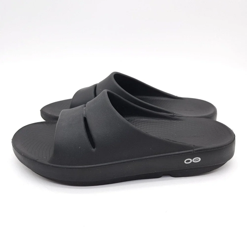 OOFOS OOahh‎ Slide (Mens 9 Womens 11) Recovery Sandals Slip On Black Comfort